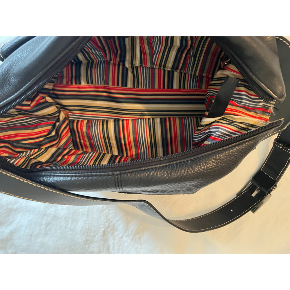 MAXX New York Black Leather Shoulder Bag Hobo Purse Large Pocket Handbag Silver - Picture 13 of 16